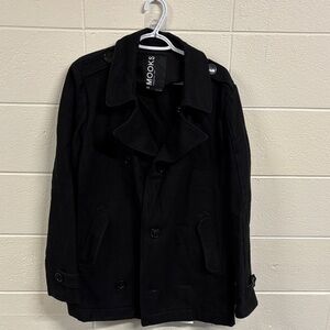 Mooks vintage 1991 Men's Elegant Black Peacoat- wool